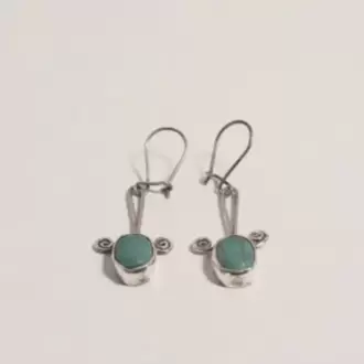 Turkuaz Taşlı Otantik Küpe K0271