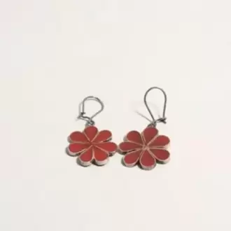 Kırmızı Çiçek Küpe K0305