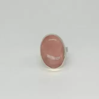 Pembe Kuartz Büyük Oval Yüzük K0676