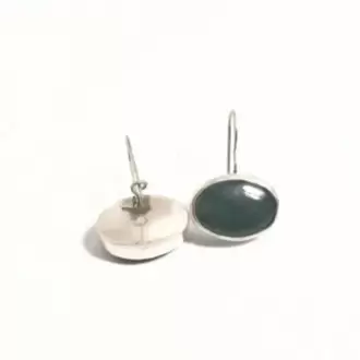 Akik Taşlı Elips Küpe K0229