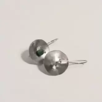 Yeşim Taşlı Çanak Küpe K0252
