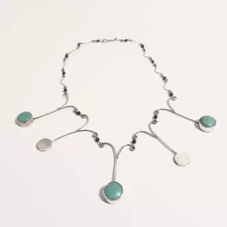 Lapis Lazuli Turkuaz Yuvarlak Kolye K0199