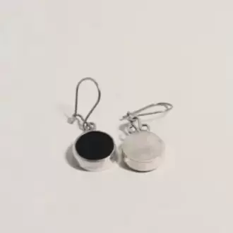 Oniks Taşlı Yuvarlak Küpe K0237