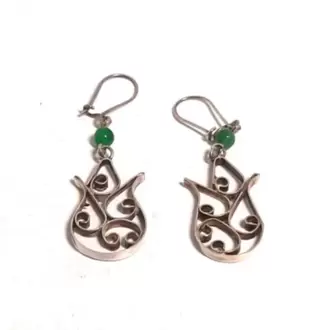 Akik Taşlı Lale Küpe K0465