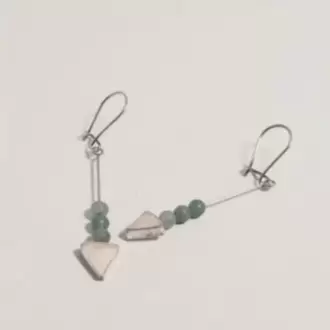 Avanturin Taşlı Üçgen Küpe K0241