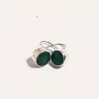Yeşim Taşlı Yuvarlak Küpe K0232