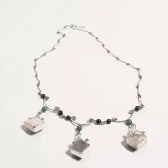 Lapis Lazuli Turkuaz Taşlı Kare Kolye K0194