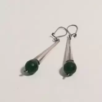 Yeşim Taşlı Huni Küpe K0236