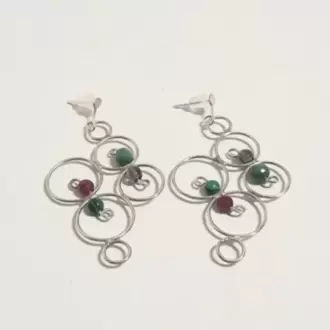 Ceyt Taşlı Daireler Küpe K0152