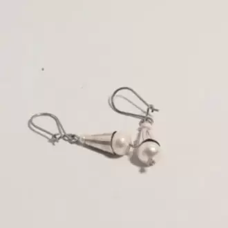 İnci Taşlı Huni Küpe K0233