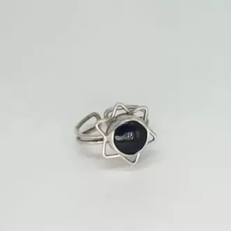 Oniks Zigzag Yuvarlak Yüzük K0683