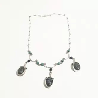 Lapis Lazuli Turkuaz Oval Kolye K0198