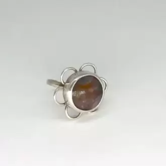 Hint Akik Taşlı Çiçek Yüzük K0611