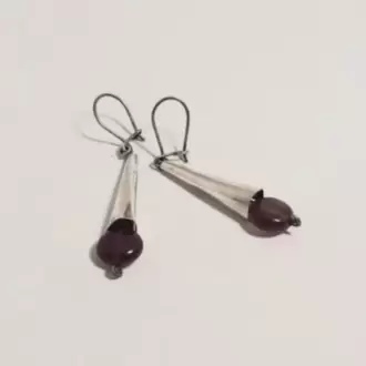 Amatist Taşlı Huni Küpe K0235
