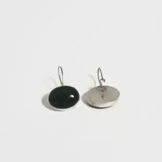 Oniks Taşlı Oval Küpe K0131