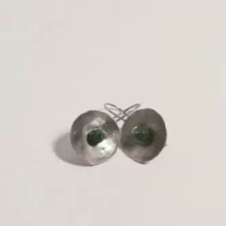 Yeşim Taşlı Çanak Küpe K0252