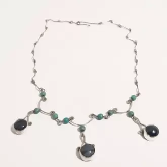 Lapis Lazuli Turkuaz Taşlı Yuvarlak Kolye K0187