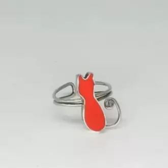 Kırmızı Kedi Yüzük K0763
