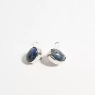 Lapis Lazuli Taşlı Oval Küpe K0036