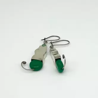 Akik Taşlı Kedi Küpe K0960