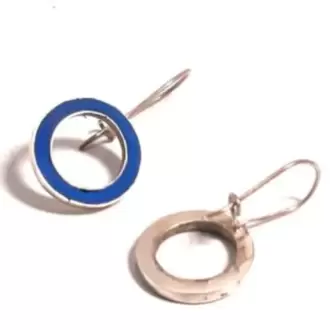 Saks Mavi İçiboş Yuvarlak Küpe K0393