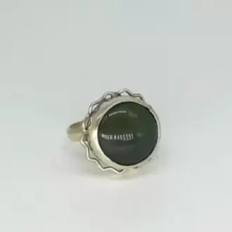 Hint Akik Taşlı Zigzag Yuvarlak Yüzük K0636