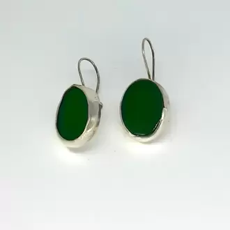 Akik Taşlı Oval Küpe K0983