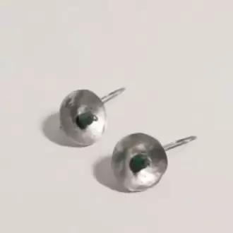Yeşim Taşlı Çanak Küpe K0252