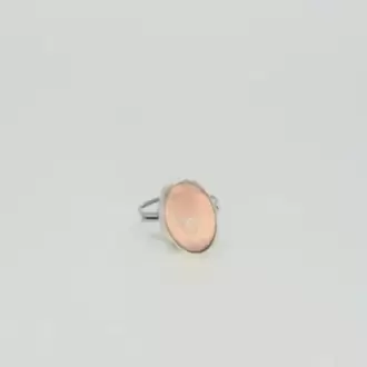 Pembe Kuartz Oval Yüzük K0581