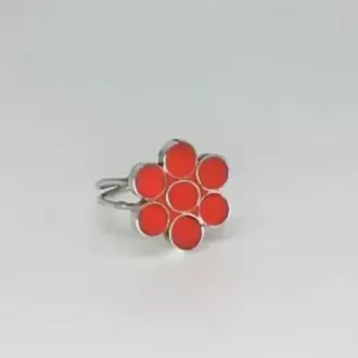 Kırmızı Çiçek Yüzük K0759