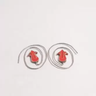 Kırmızı Sarmal Lale Küpe K0384