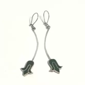 Yeşil Sallantıl Lale Küpe K0145