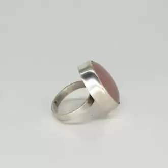 Pembe Kuartz Büyük Oval Yüzük K0676