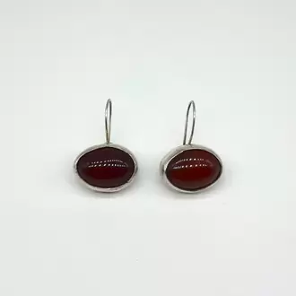 Akik Taşlı Oval Küpe K0965