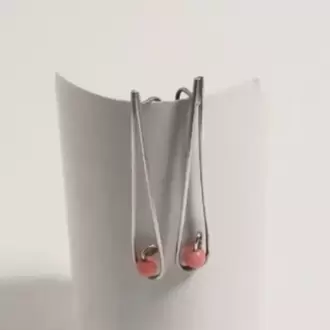 Mercan Taşlı Damla Küpe K0239