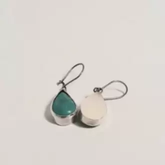 Turkuaz Taşlı Damla Küpe K0243