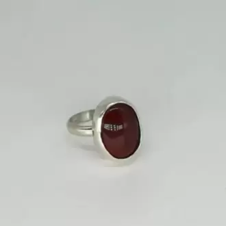 Akik Taşlı Küçük Oval Yüzük K0639