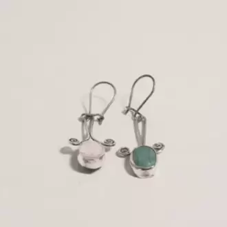 Turkuaz Taşlı Otantik Küpe K0271