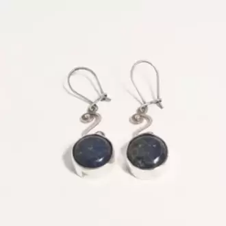 Lapis Lazuli Taşlı Yuvarlak Küpe K0087