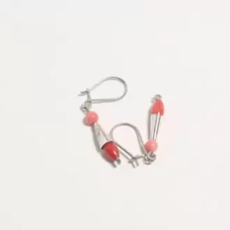Mercan Taşlı Huni Küpe K0048