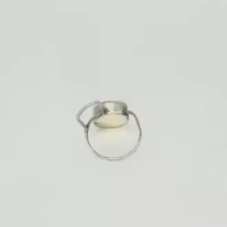Sedef Taşlı Kare Yuvarlak Yüzük K0590