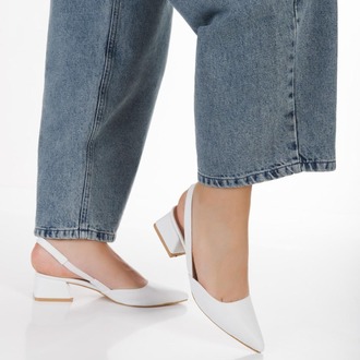 Beyaz Arkası Açık Stiletto