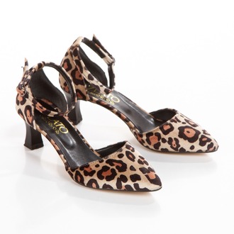Kadın Kısa Topuklu Leopar Desenli Stiletto