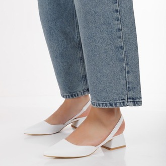 Beyaz Arkası Açık Stiletto