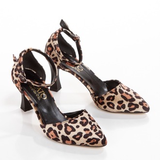 Kadın Yüksek Topuklu Leopar Desenli Stiletto