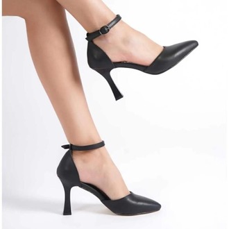 Kadın Siyah Yüksek Stiletto İnce Topuklu ayakkabı