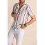 Antrasit Geniş Çizgili Slim Fit Apaş Yaka Kısa Kollu Erkek Gömlek 