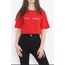 Beli Lastikli Crop Tişört 