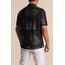 Slim Fit Yaprak Desenli Likralı Kısa Kollu Erkek Gömlek