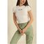 Nakışlı Fitilli Crop Tişört